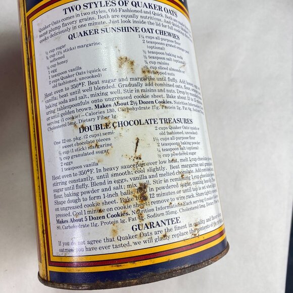 Vintage 80s 90s Quaker Oats Metal Tins Canisters Lot of 3 - Picture 8 of 10